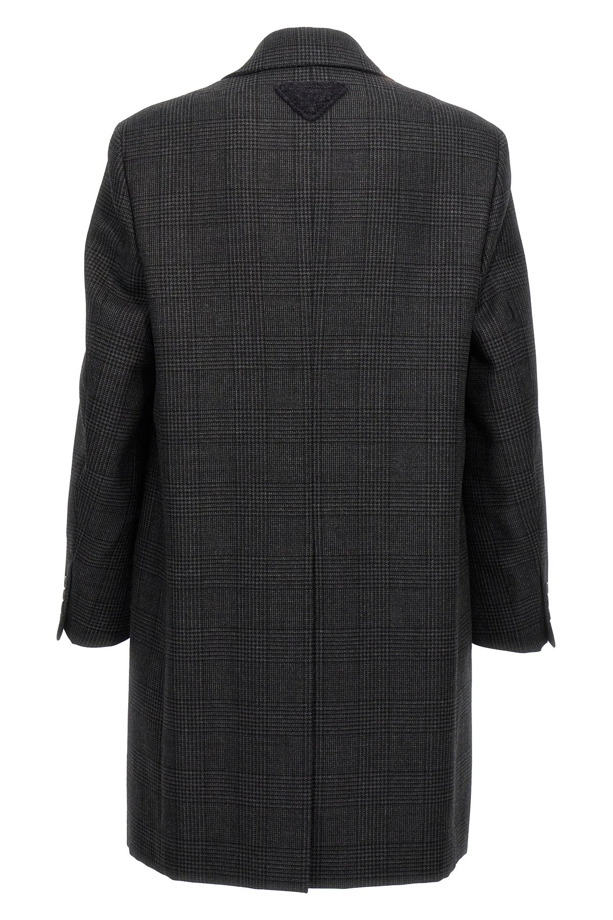 PRADA Check single-breasted coat For Men 100% virgin wool