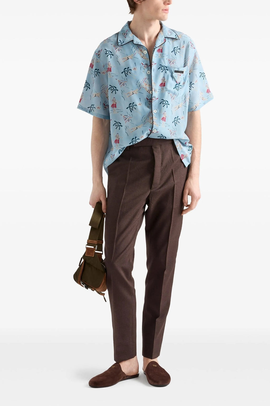 PRADA 'Hawaii' shirt For Men 62% viscose, 38% silk