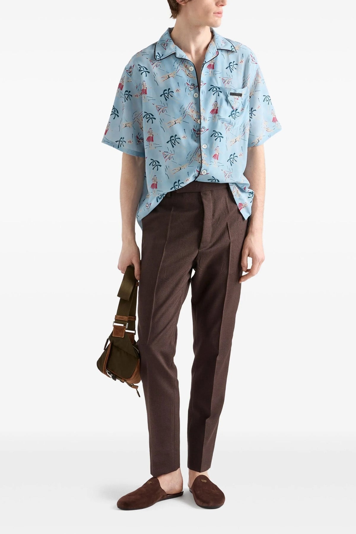 PRADA 'Hawaii' shirt For Men 62% viscose, 38% silk