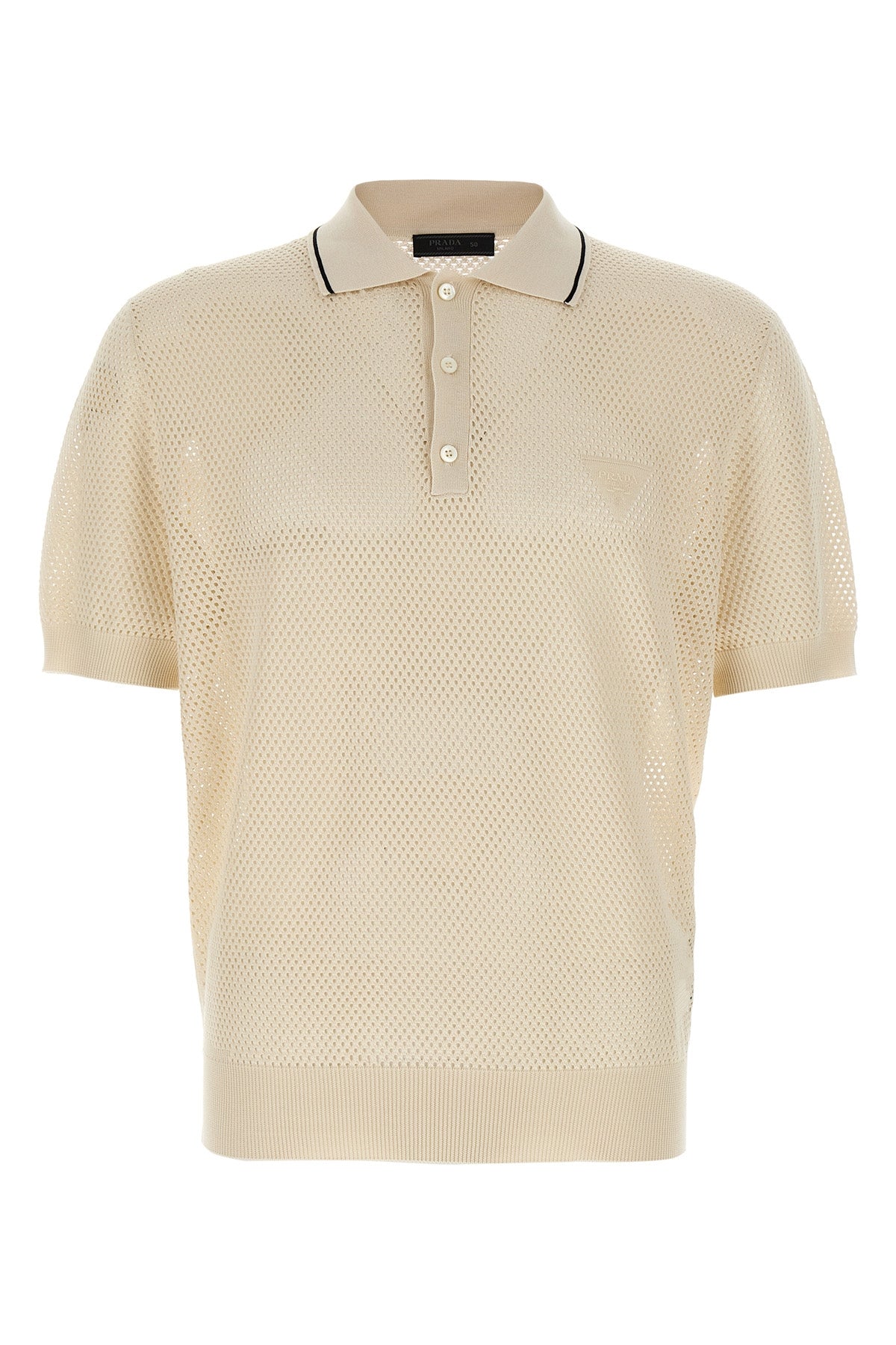 PRADA Openwork polo shirt For Men 62% silk, 38% cotton