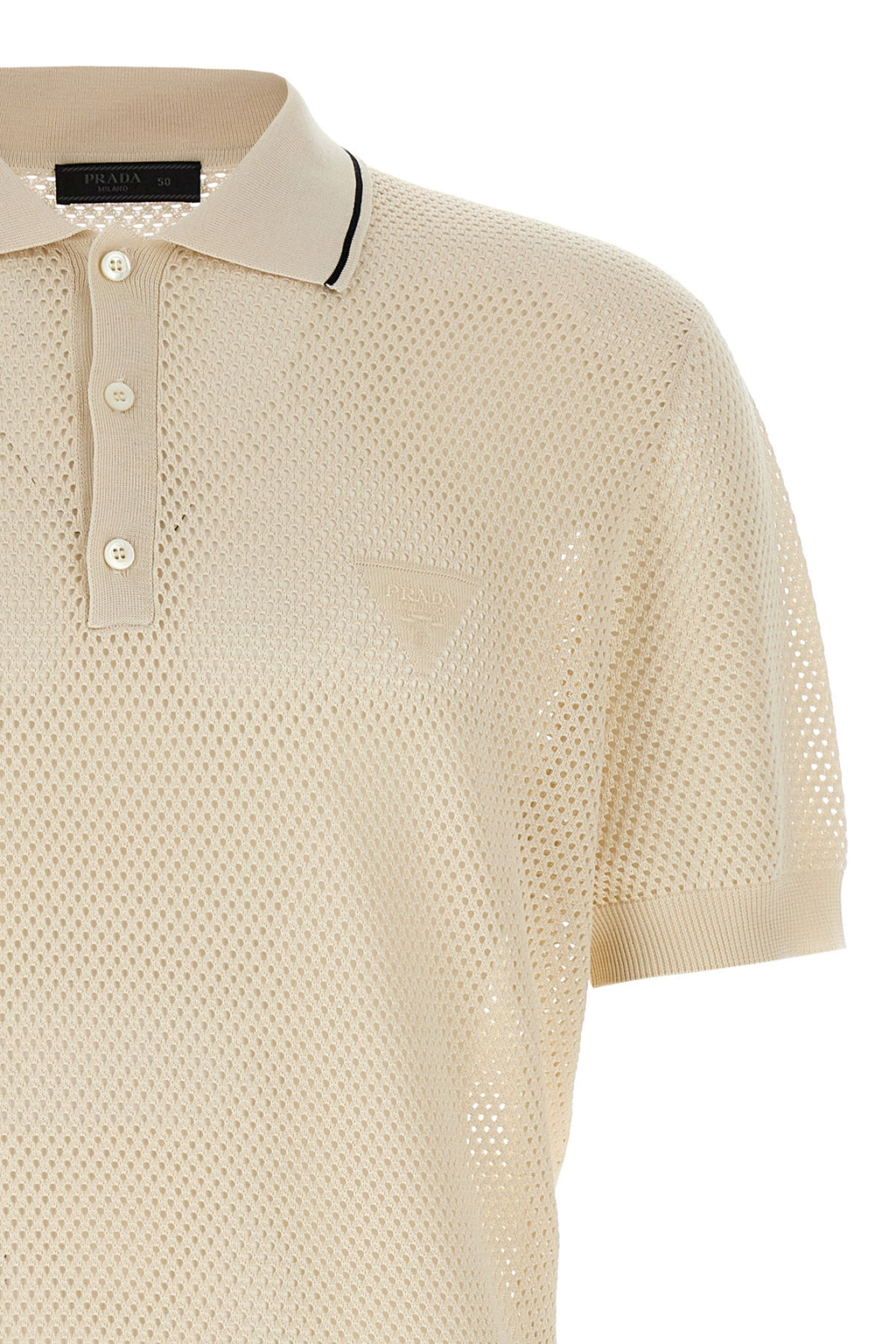 PRADA Openwork polo shirt For Men 62% silk, 38% cotton