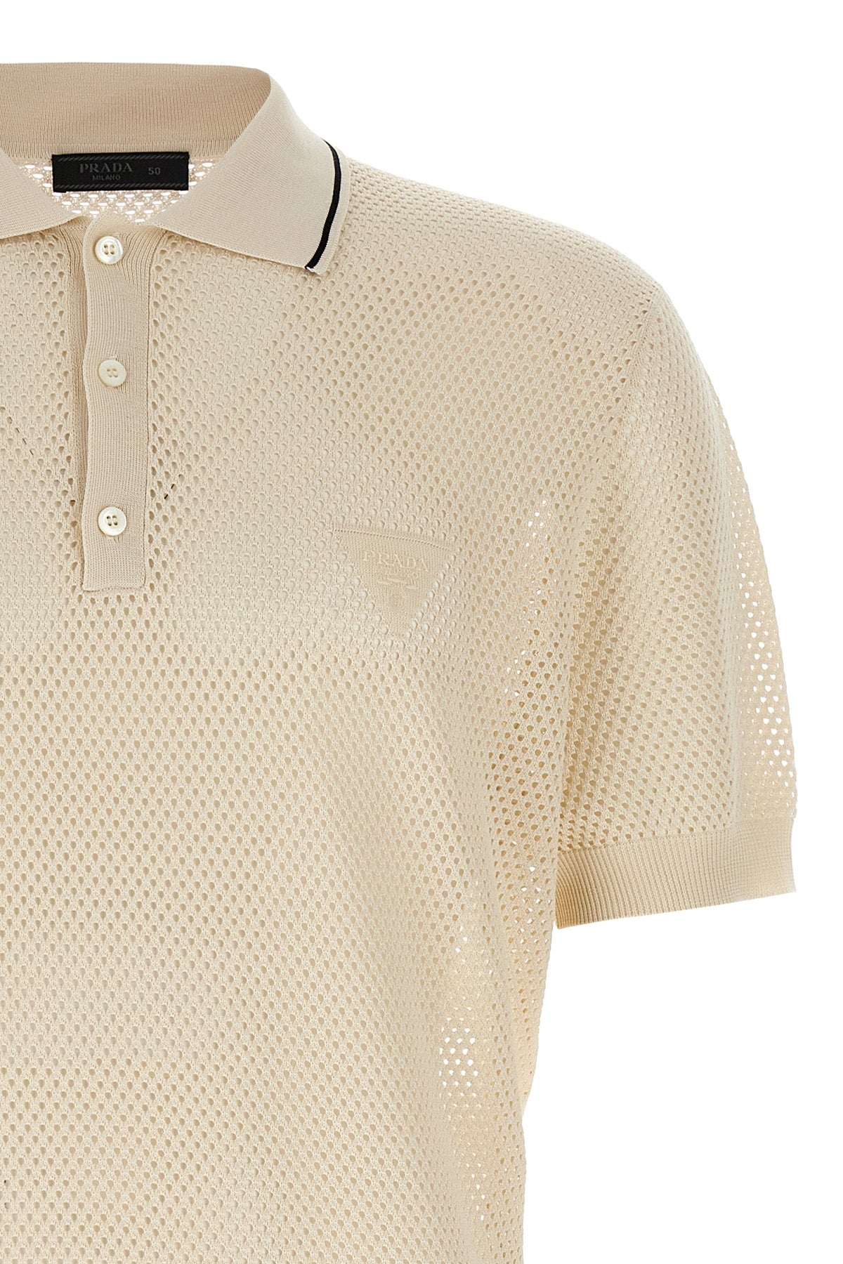 PRADA Openwork polo shirt For Men 62% silk, 38% cotton