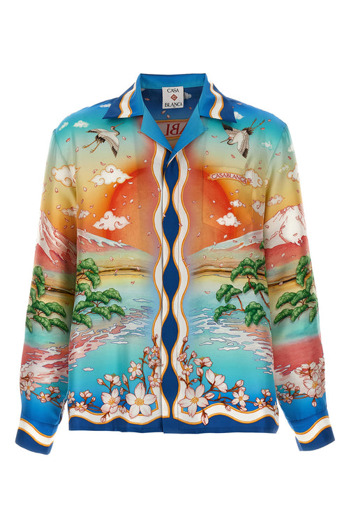 CASABLANCA 'Cuban Collar Tennis Club' shirt For Men 100% silk