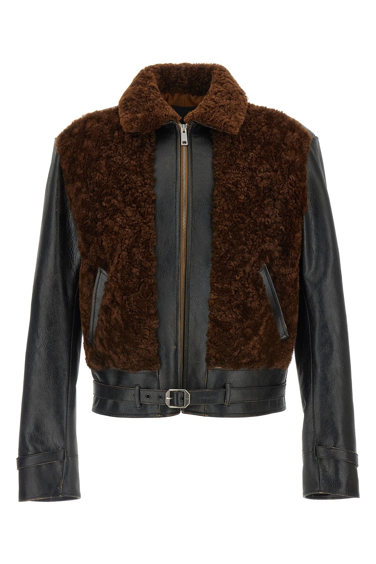 PRADA Sheepskin and leather jacket For Men 100% Ovis Aries leather