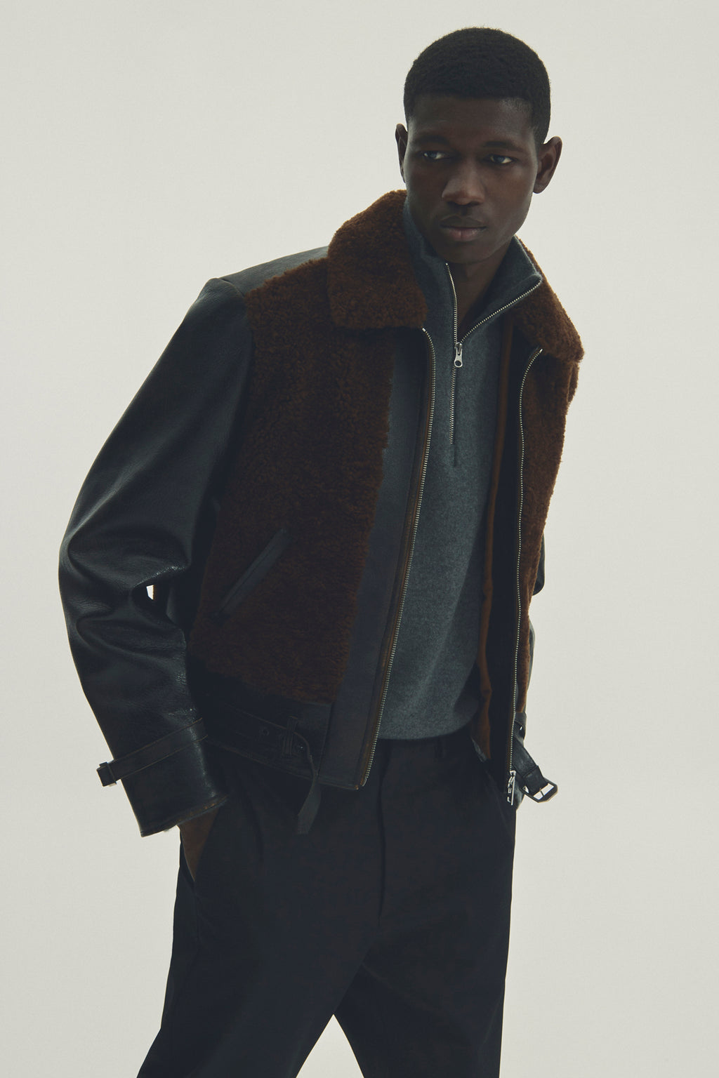 PRADA Sheepskin and leather jacket For Men 100% Ovis Aries leather