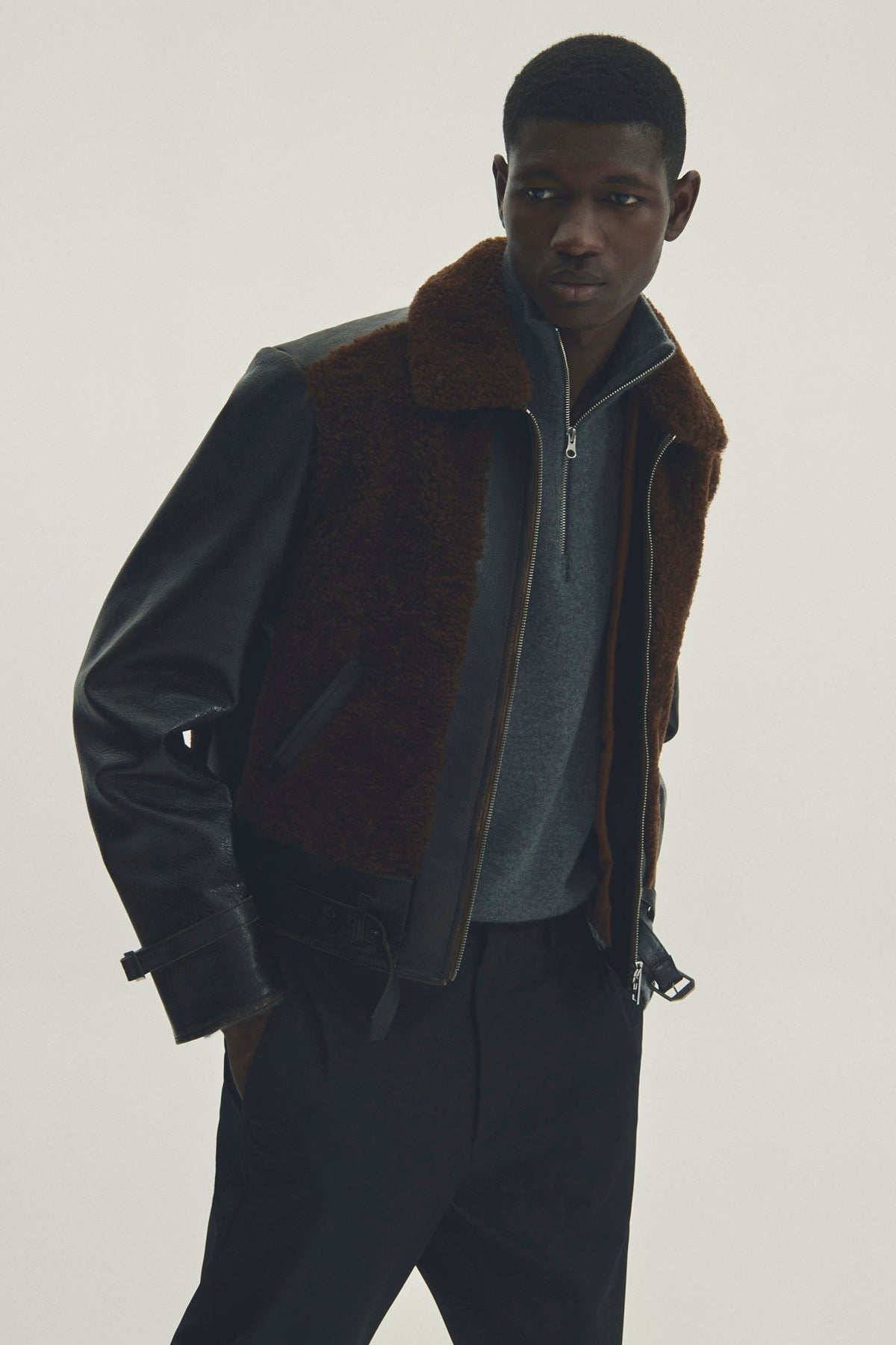 PRADA Sheepskin and leather jacket For Men 100% Ovis Aries leather