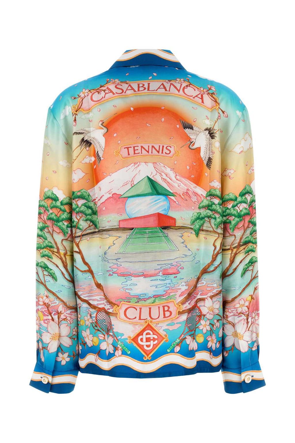 CASABLANCA CUBAN COLLAR LONG SLEEVE SHIRT For Women MAIN: 100% SILK