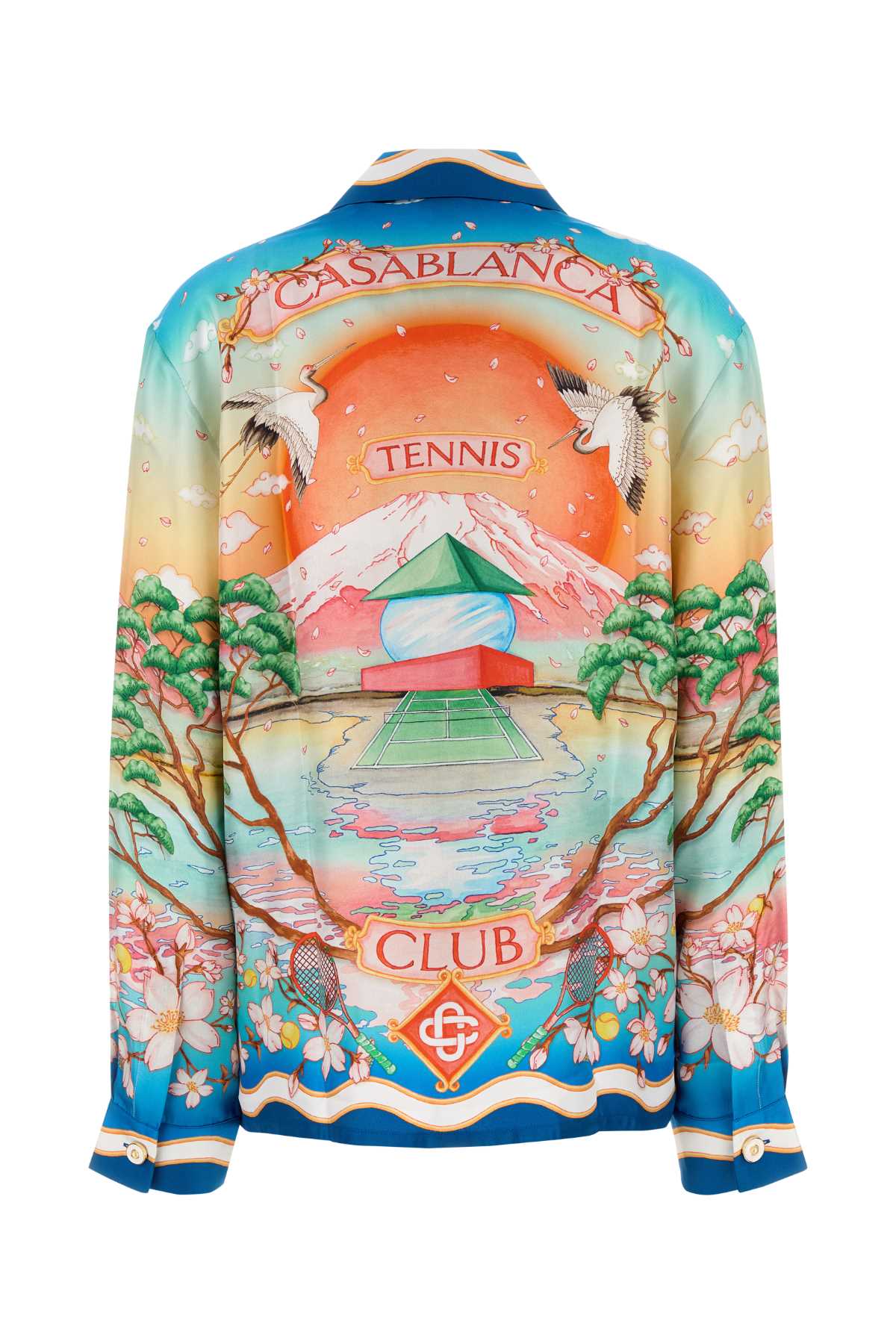 CASABLANCA CUBAN COLLAR LONG SLEEVE SHIRT For Women MAIN: 100% SILK