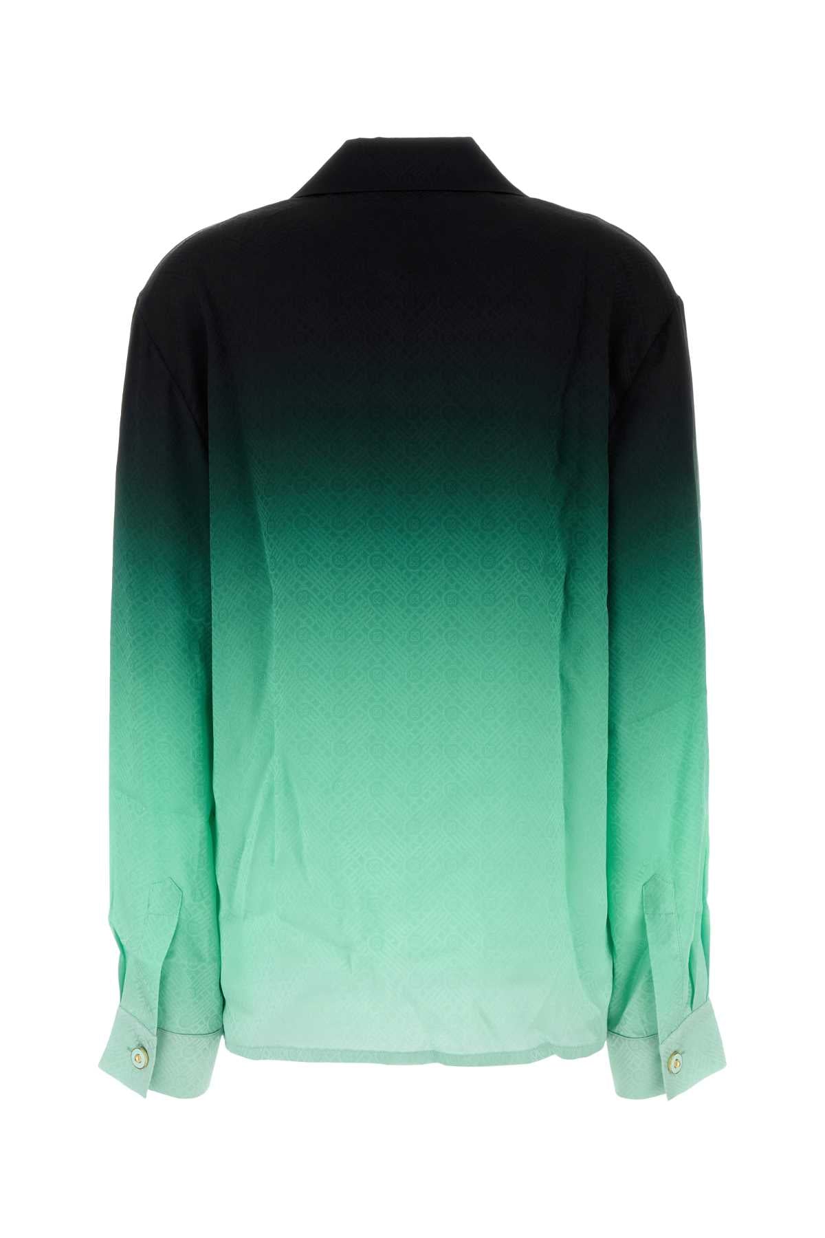 CASABLANCA CUBAN COLLAR LONG SLEEVE SHIRT For Women MAIN: 100% SILK