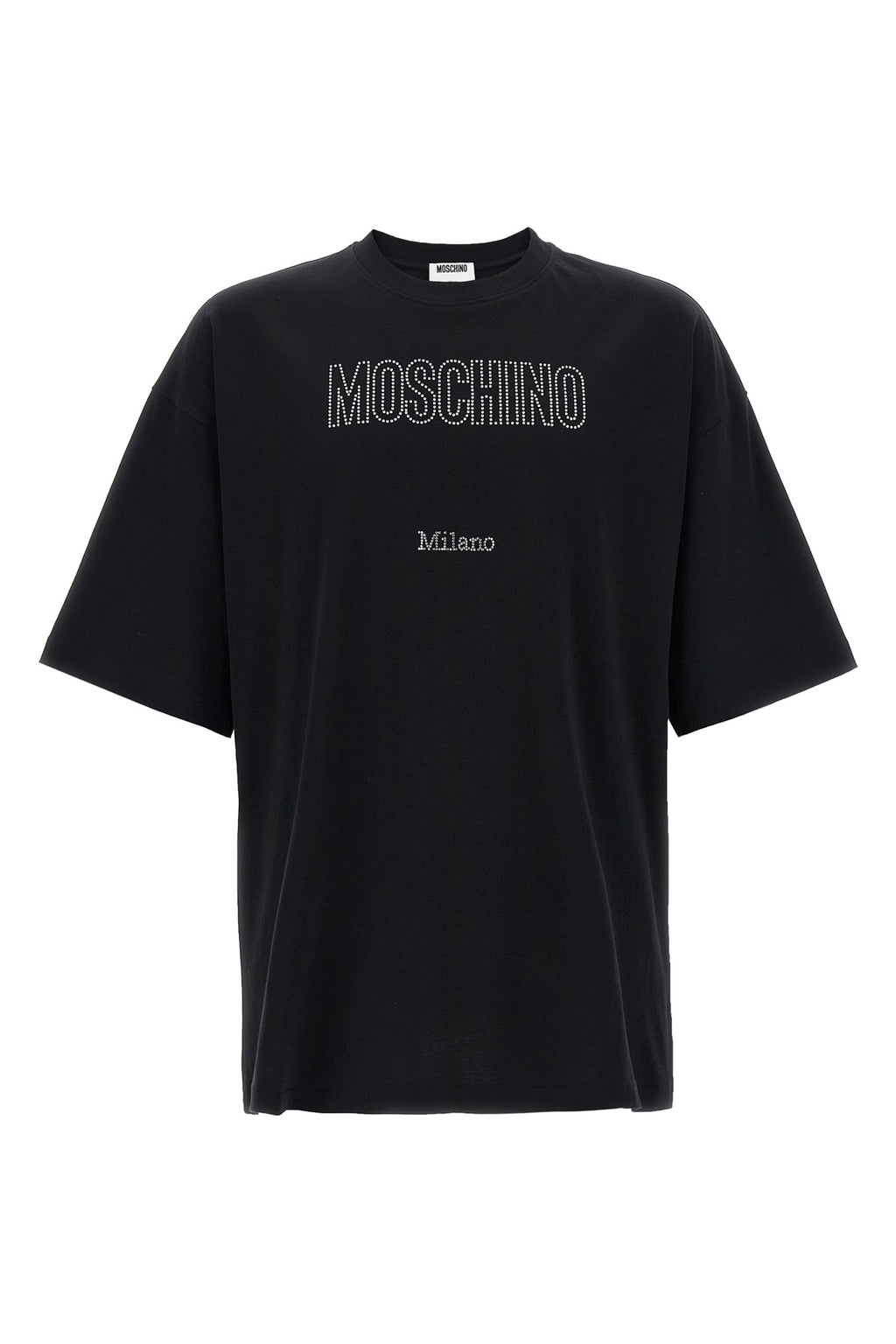 MOSCHINO Rhinestone logo T-shirt For Men 100% cotton