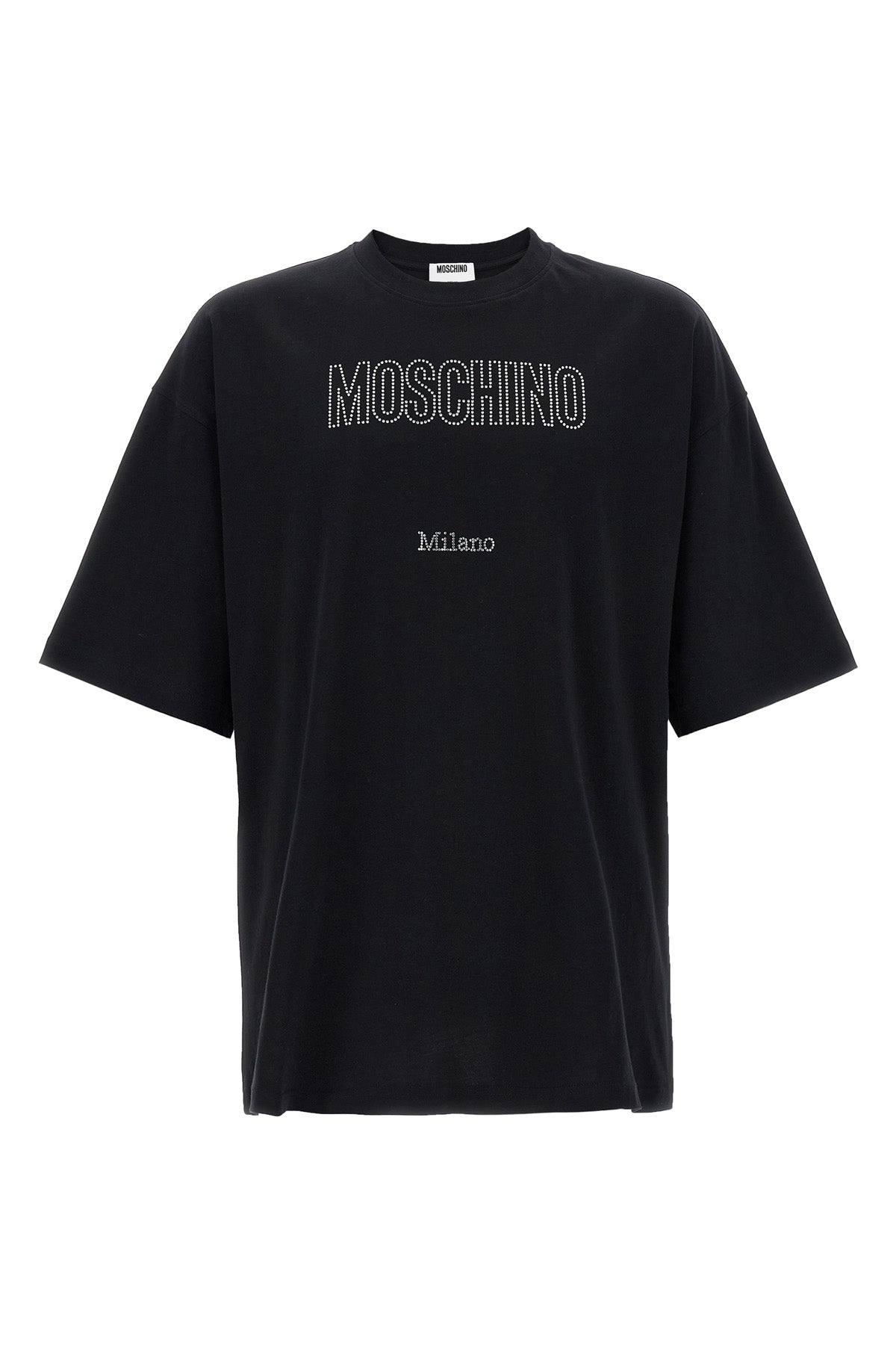 MOSCHINO Rhinestone logo T-shirt For Men 100% cotton