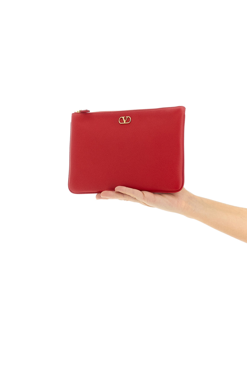 VALENTINO GARAVANI Valentino Garavani Vlogo Signature clutch bag For Women 100% calfskin leather (Bos Taurus)