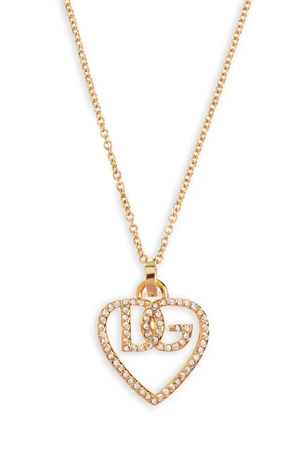 DOLCE & GABBANA Strass logo necklace For Women 95% brass 5% glass