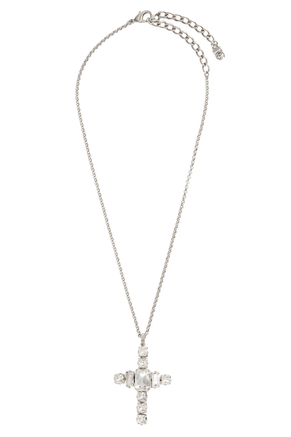 DOLCE & GABBANA Rhinestone cross necklace For Women 80% brass, 20% glass