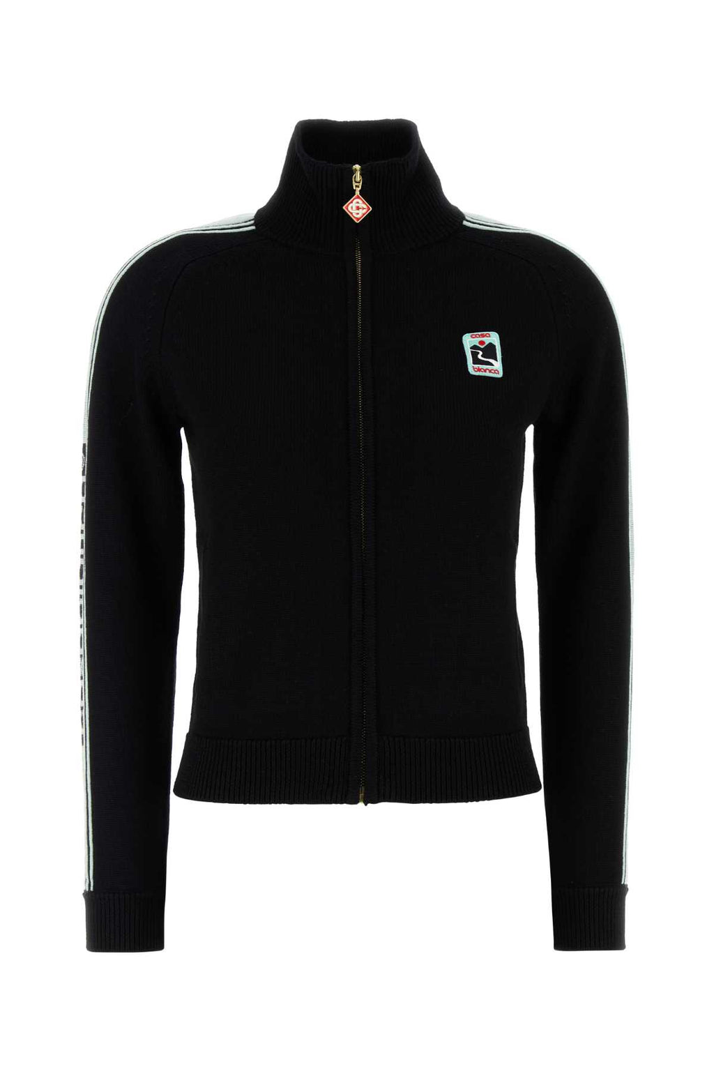 CASABLANCA MERINO ZIP UP For Women MAIN: 100% MERINO WOOL APPLIQUE: 95% VISCOSE 5% POLYESTER