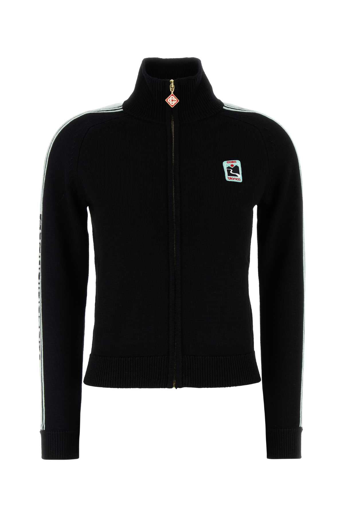 CASABLANCA MERINO ZIP UP For Women MAIN: 100% MERINO WOOL APPLIQUE: 95% VISCOSE 5% POLYESTER