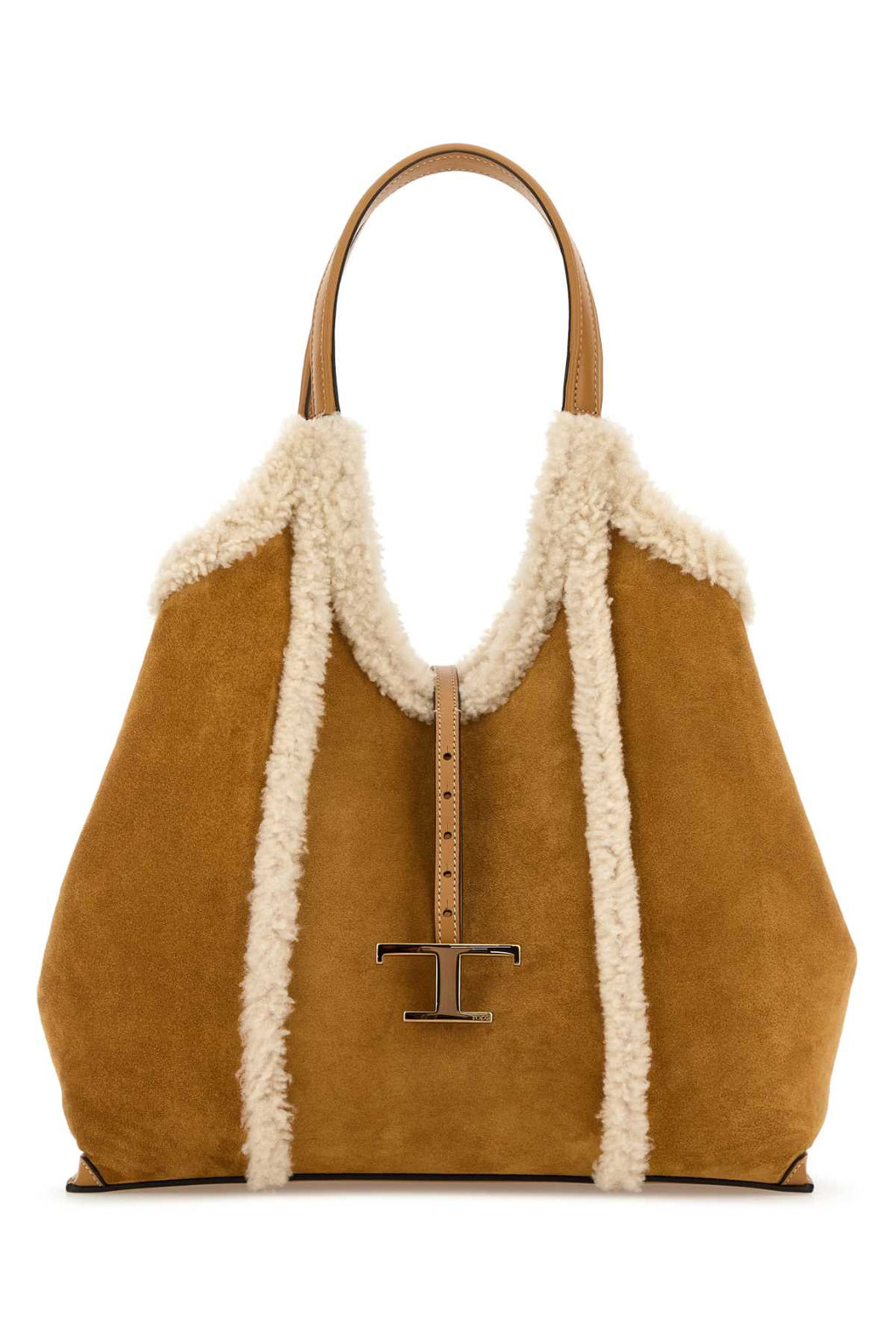 TOD'S TSB SHOPPING PEND. T For Women Exterior: 100% Suede Interior: 100% Shearling Finishing: Golden metal
