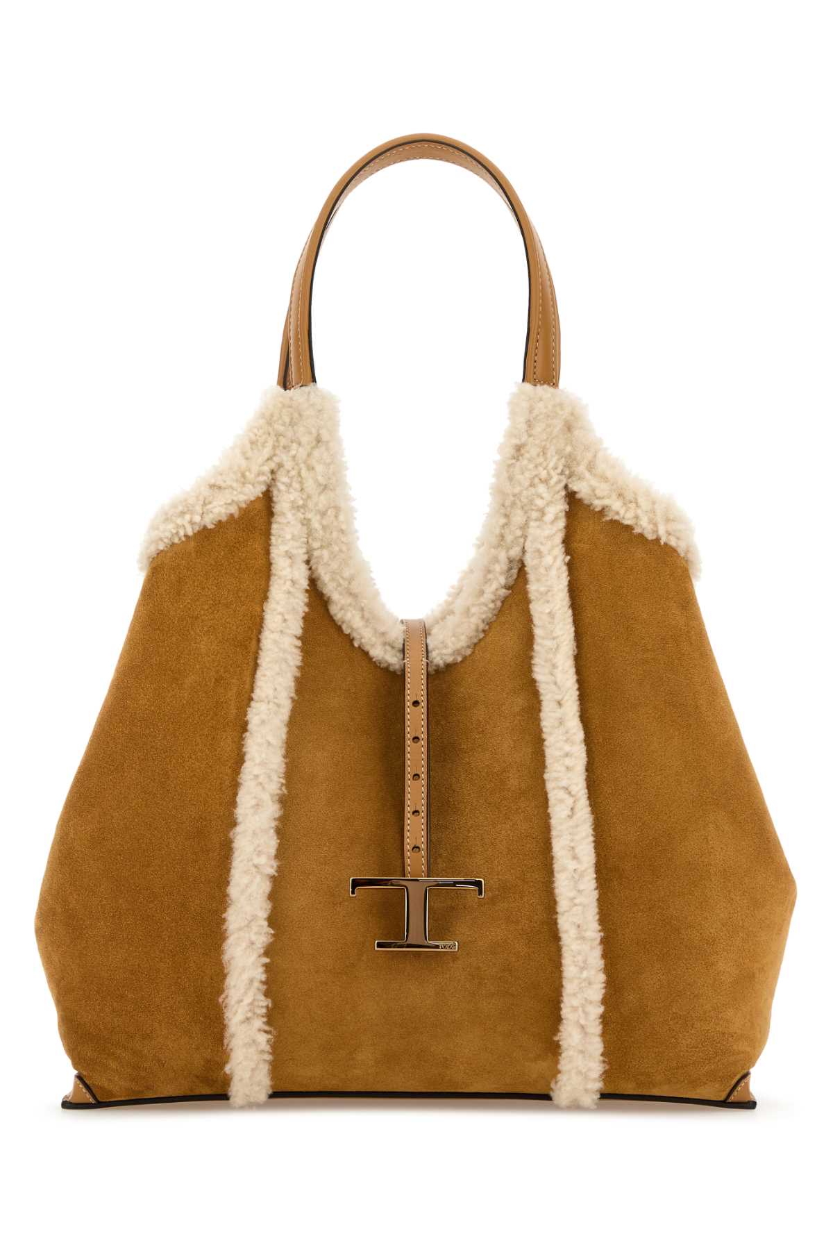 TOD'S TSB SHOPPING PEND. T For Women Exterior: 100% Suede Interior: 100% Shearling Finishing: Golden metal