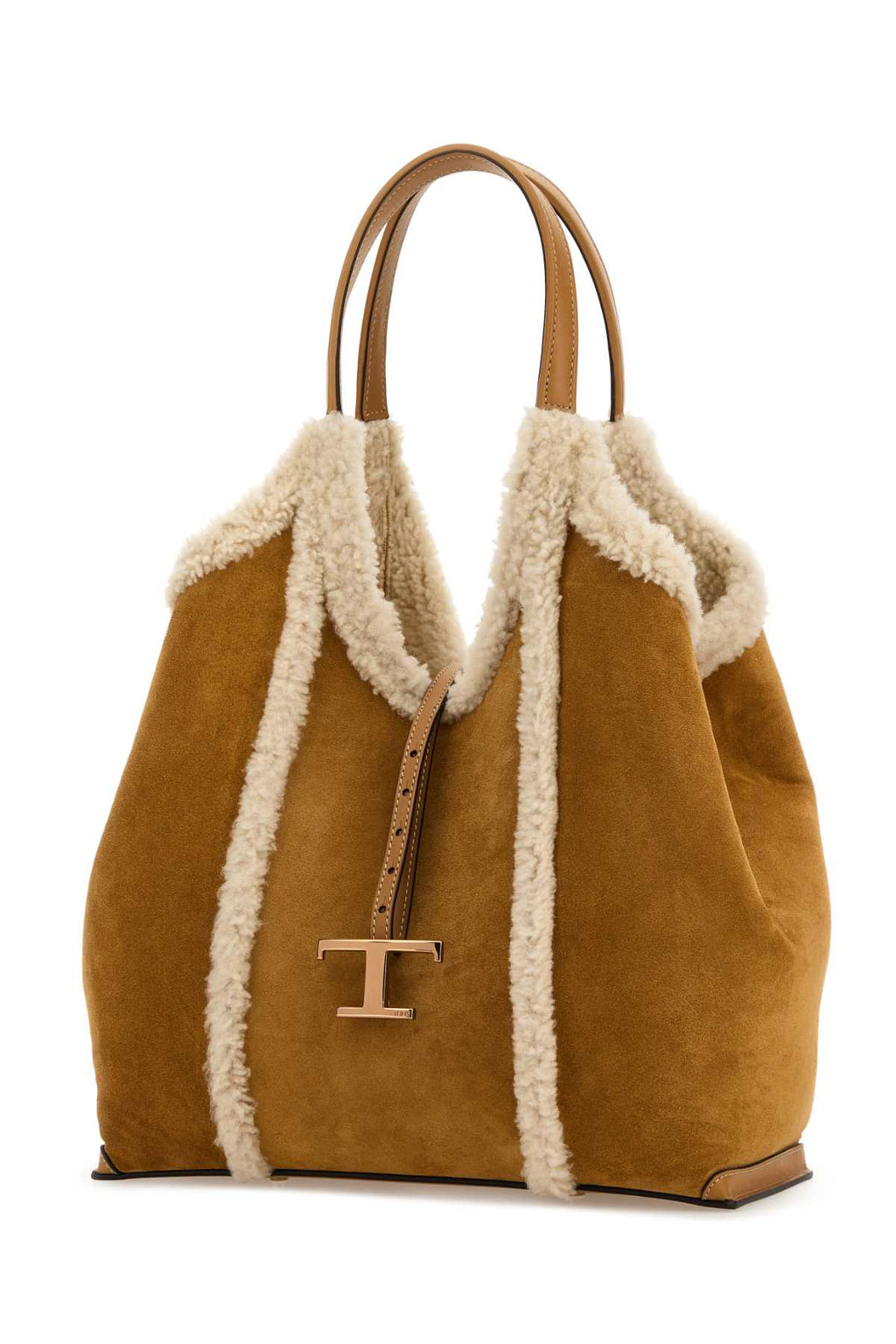TOD'S TSB SHOPPING PEND. T For Women Exterior: 100% Suede Interior: 100% Shearling Finishing: Golden metal