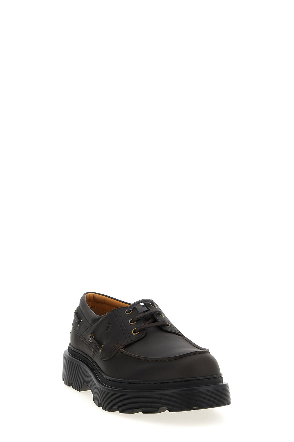 TOD'S Leather Boat Shoe For Men 100% calfskin leather (Bos Taurus)