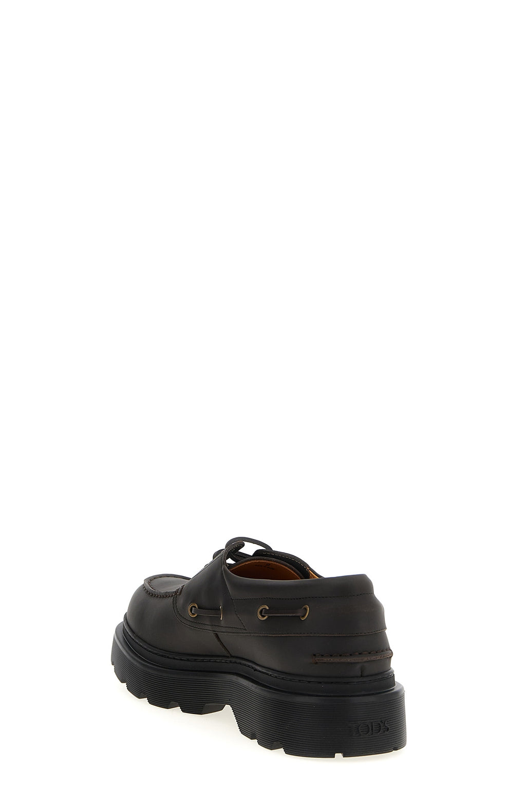 TOD'S Leather Boat Shoe For Men 100% calfskin leather (Bos Taurus)