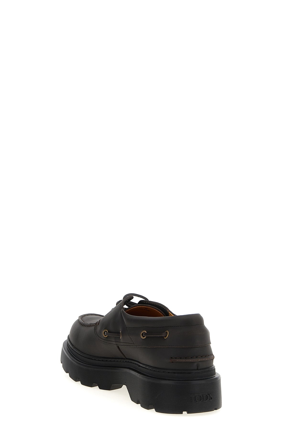 TOD'S Leather Boat Shoe For Men 100% calfskin leather (Bos Taurus)