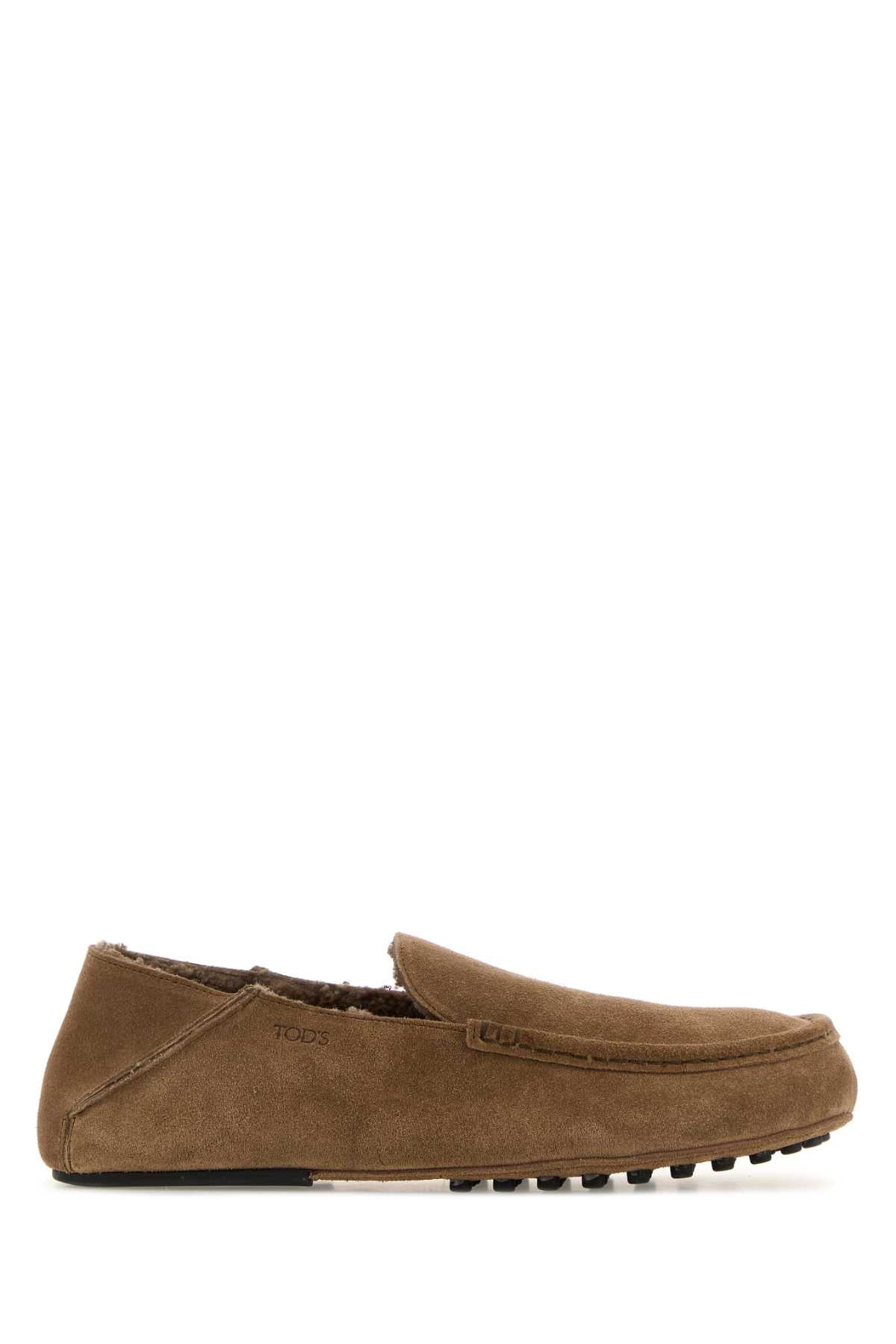 TOD'S PANTOFOLA MONTONE NUOVO GOMMINO 58L For Men Exterior: 100% Suede Interior: 100% Shearling Sole: Rubber