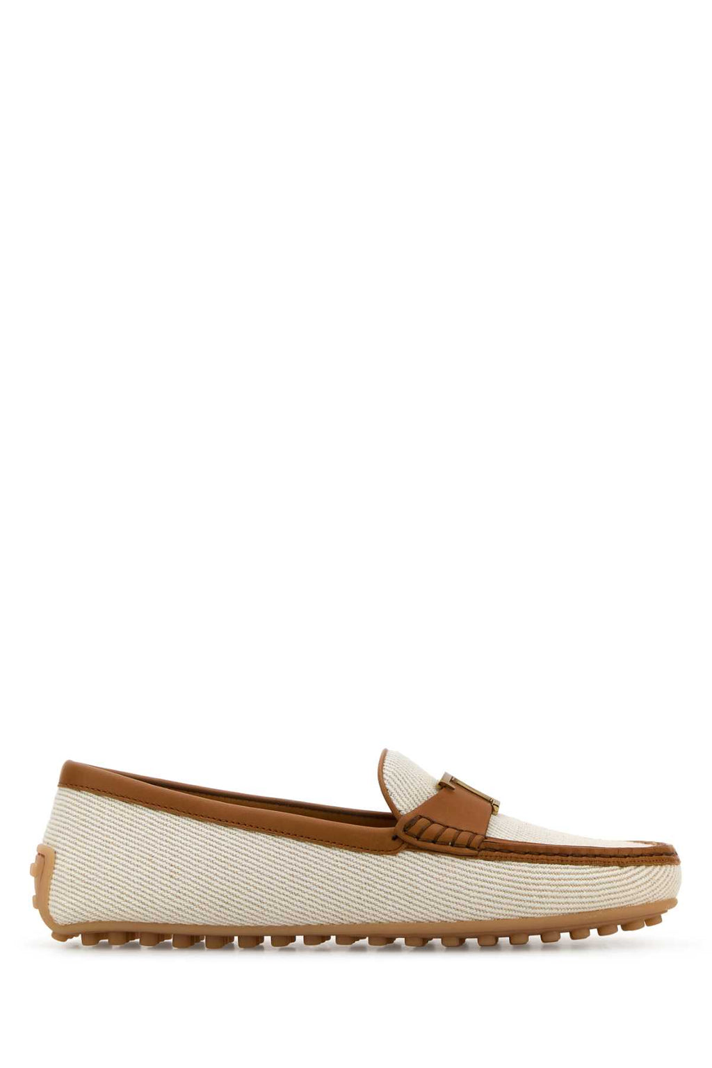 TOD'S GOMMA 10L MOCASSINO T TESS. For Women Exterior: 100% Fabric 100% Leather Interior: 100% Leather Sole: Rubber