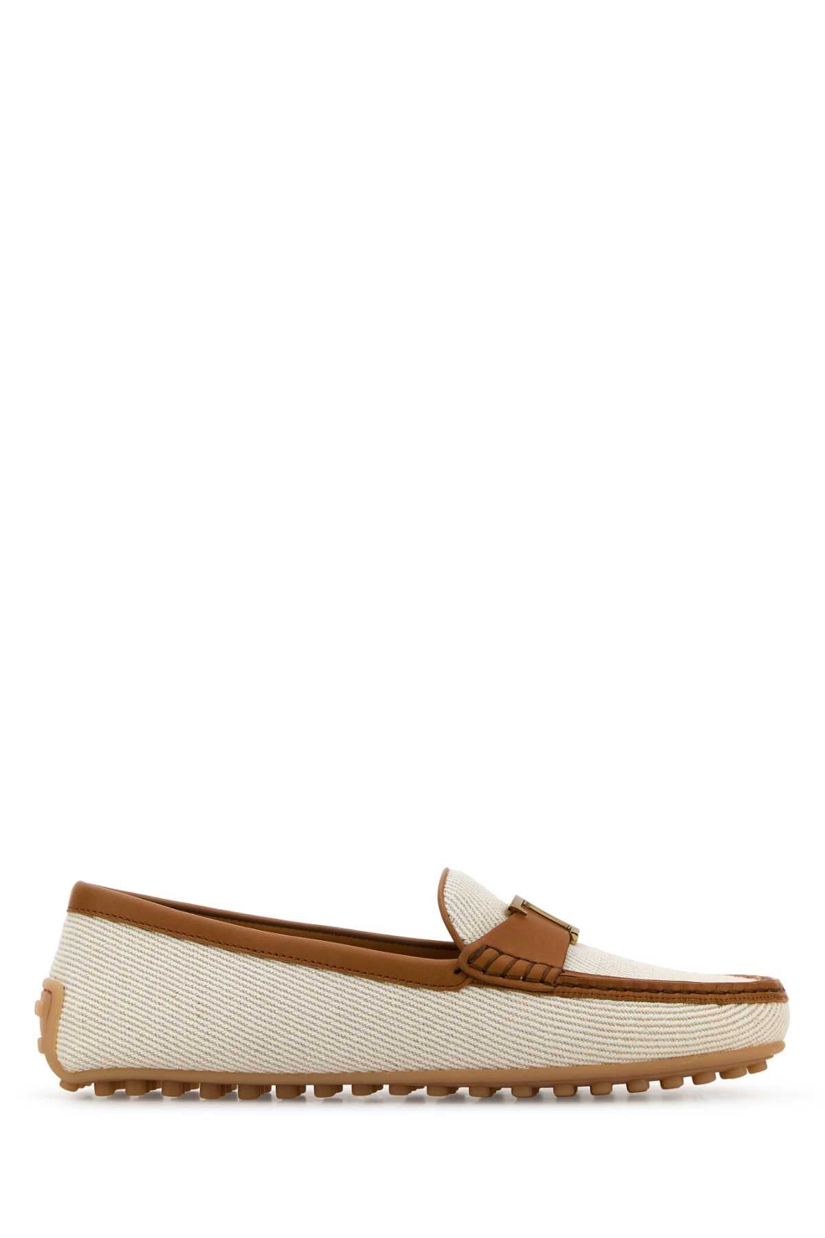 TOD'S GOMMA 10L MOCASSINO T TESS. For Women Exterior: 100% Fabric 100% Leather Interior: 100% Leather Sole: Rubber