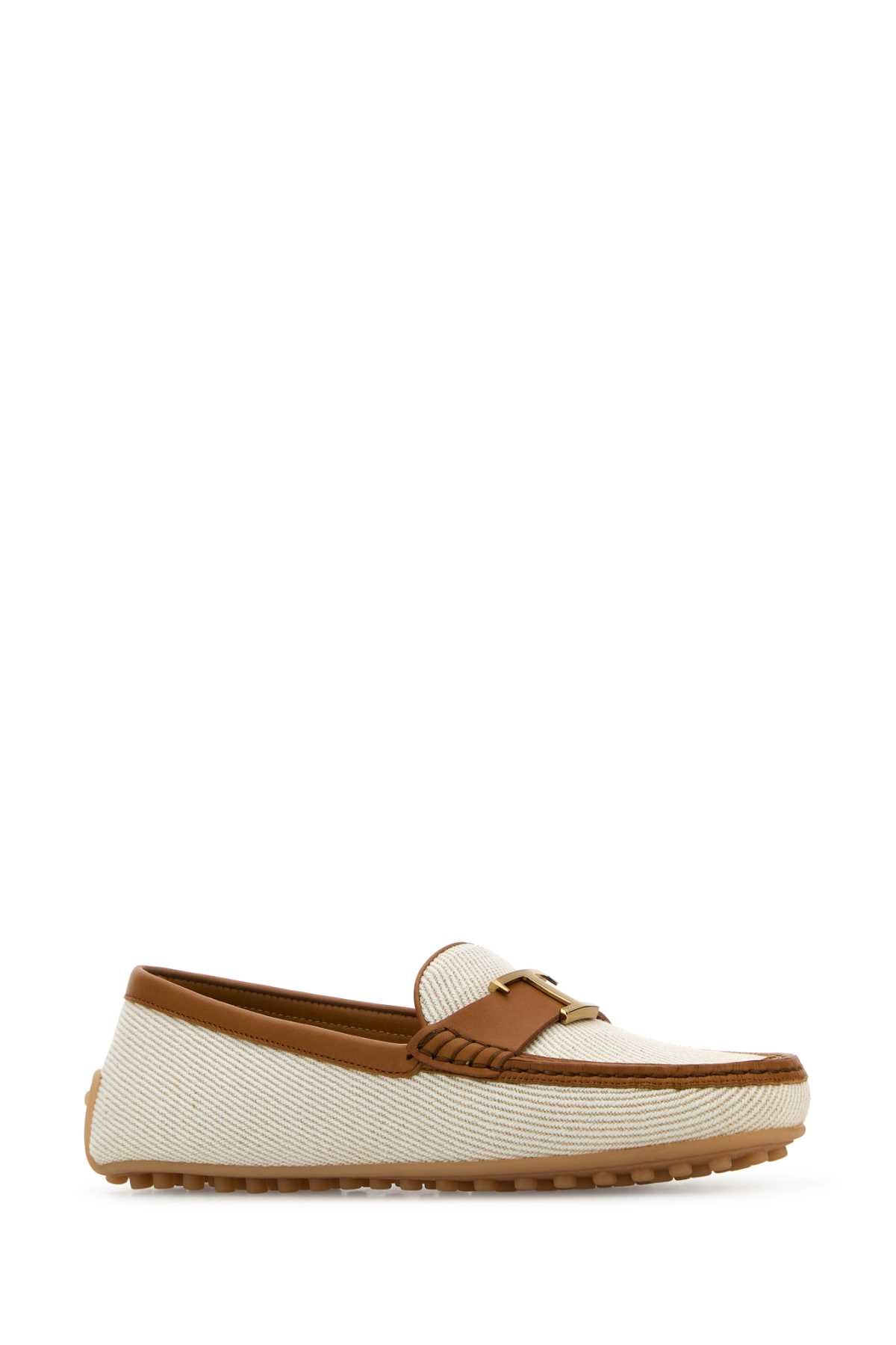 TOD'S GOMMA 10L MOCASSINO T TESS. For Women Exterior: 100% Fabric 100% Leather Interior: 100% Leather Sole: Rubber