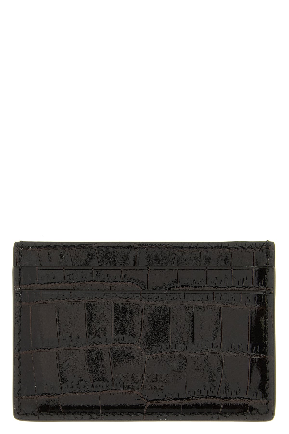 TOM FORD Crocodile leather card holder For Men 100% calfskin leather (Bos Taurus)