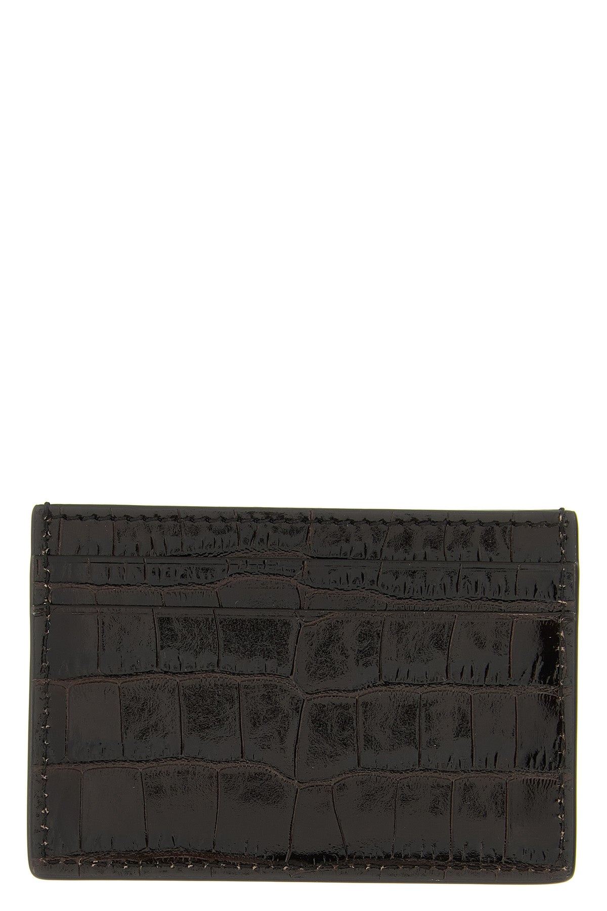 TOM FORD Crocodile leather card holder For Men 100% calfskin leather (Bos Taurus)