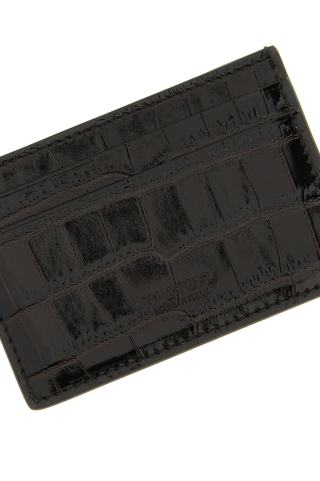 TOM FORD Crocodile leather card holder For Men 100% calfskin leather (Bos Taurus)