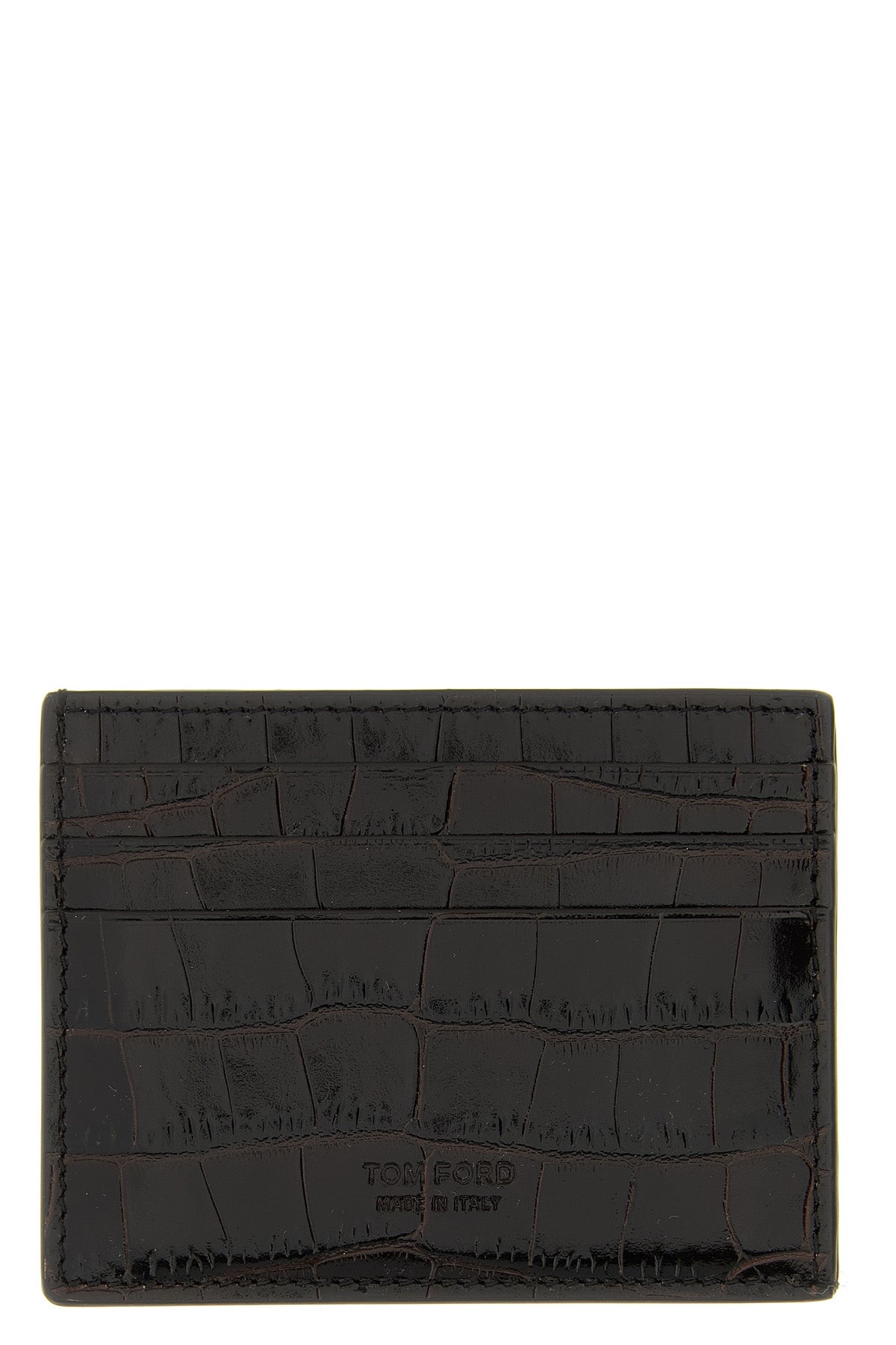 TOM FORD Crocodile leather card holder For Men 100% calfskin leather (Bos Taurus)