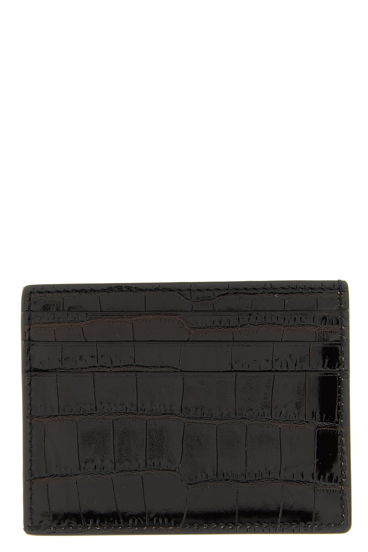 TOM FORD Crocodile leather card holder For Men 100% calfskin leather (Bos Taurus)