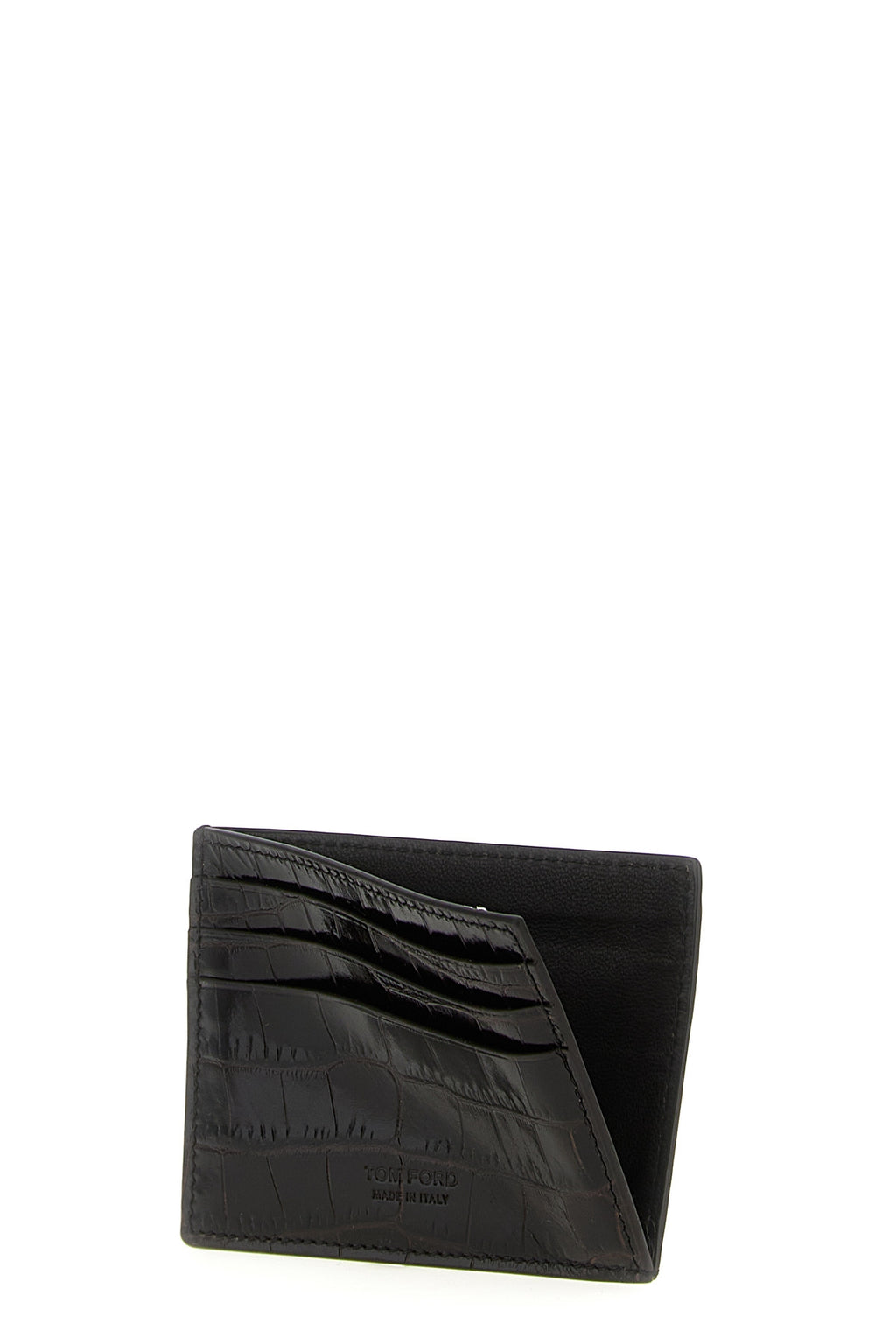 TOM FORD Crocodile leather card holder For Men 100% calfskin leather (Bos Taurus)