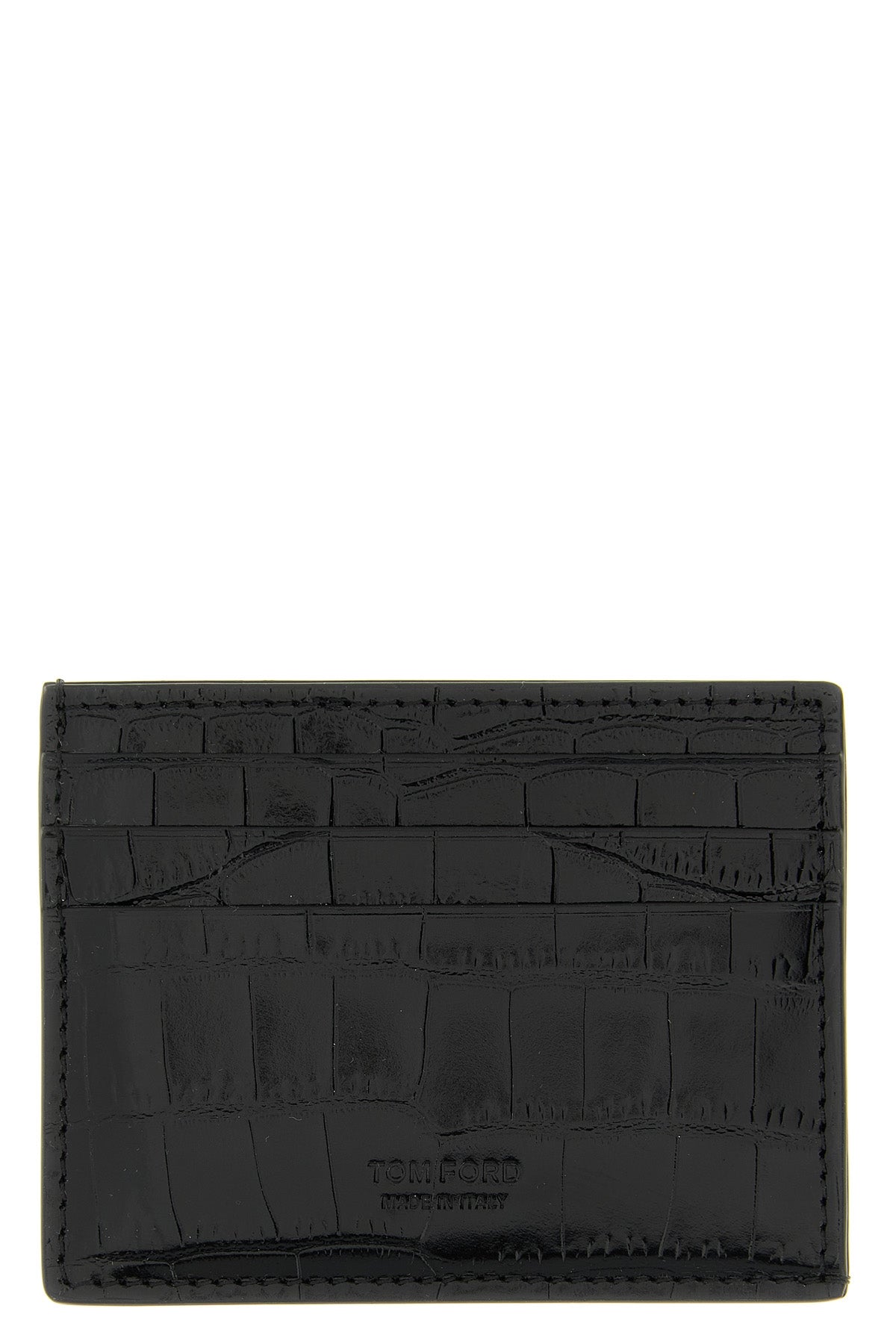 TOM FORD Crocodile leather card holder For Men 100% calfskin leather (Bos Taurus)