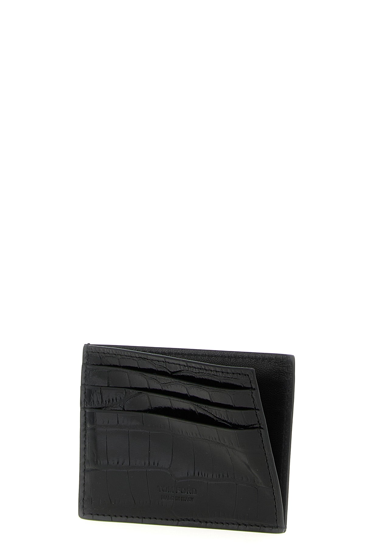 TOM FORD Crocodile leather card holder For Men 100% calfskin leather (Bos Taurus)