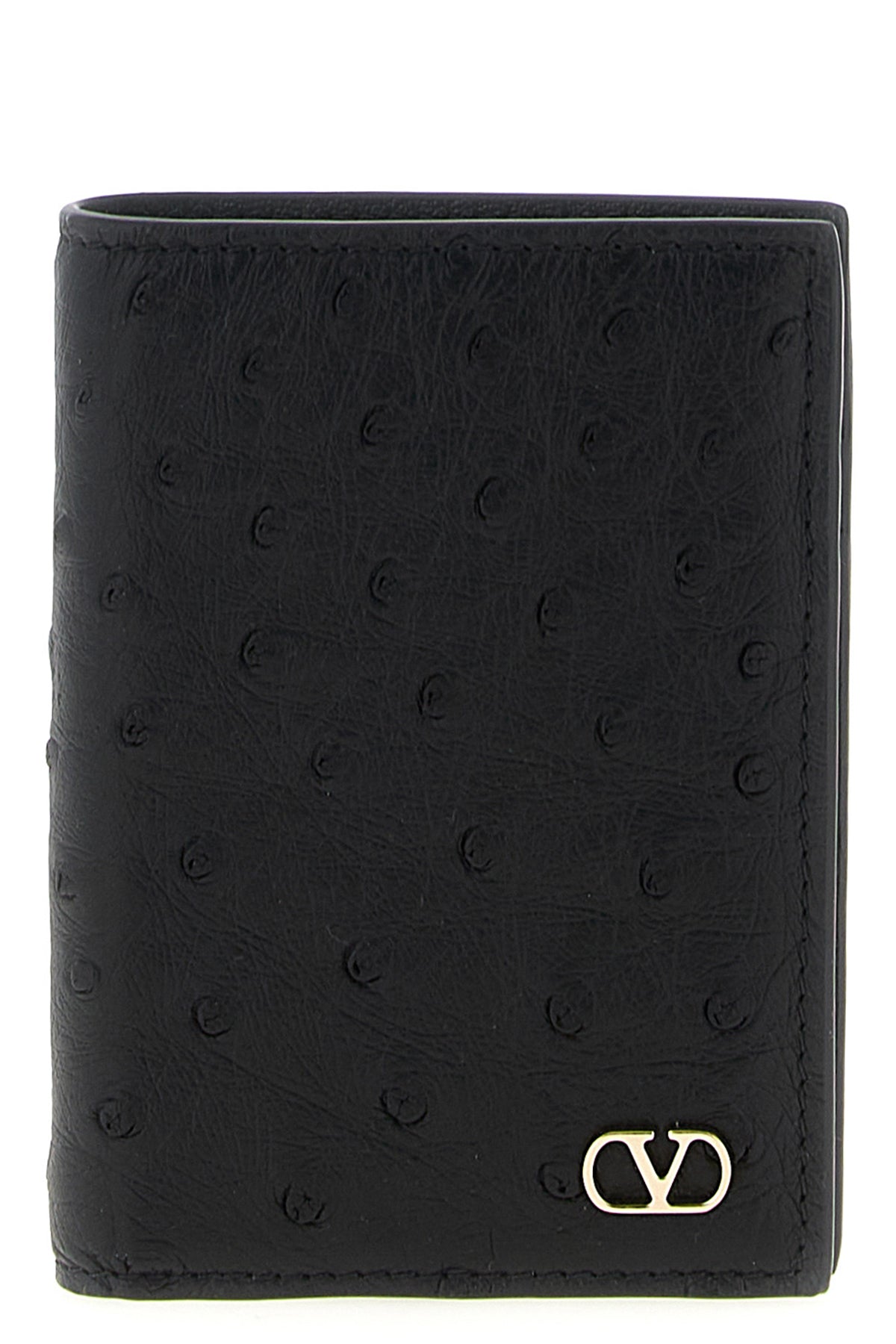 VALENTINO GARAVANI Valentino Garavani Vlogo Signature cardholder For Men 100% ostrich leather