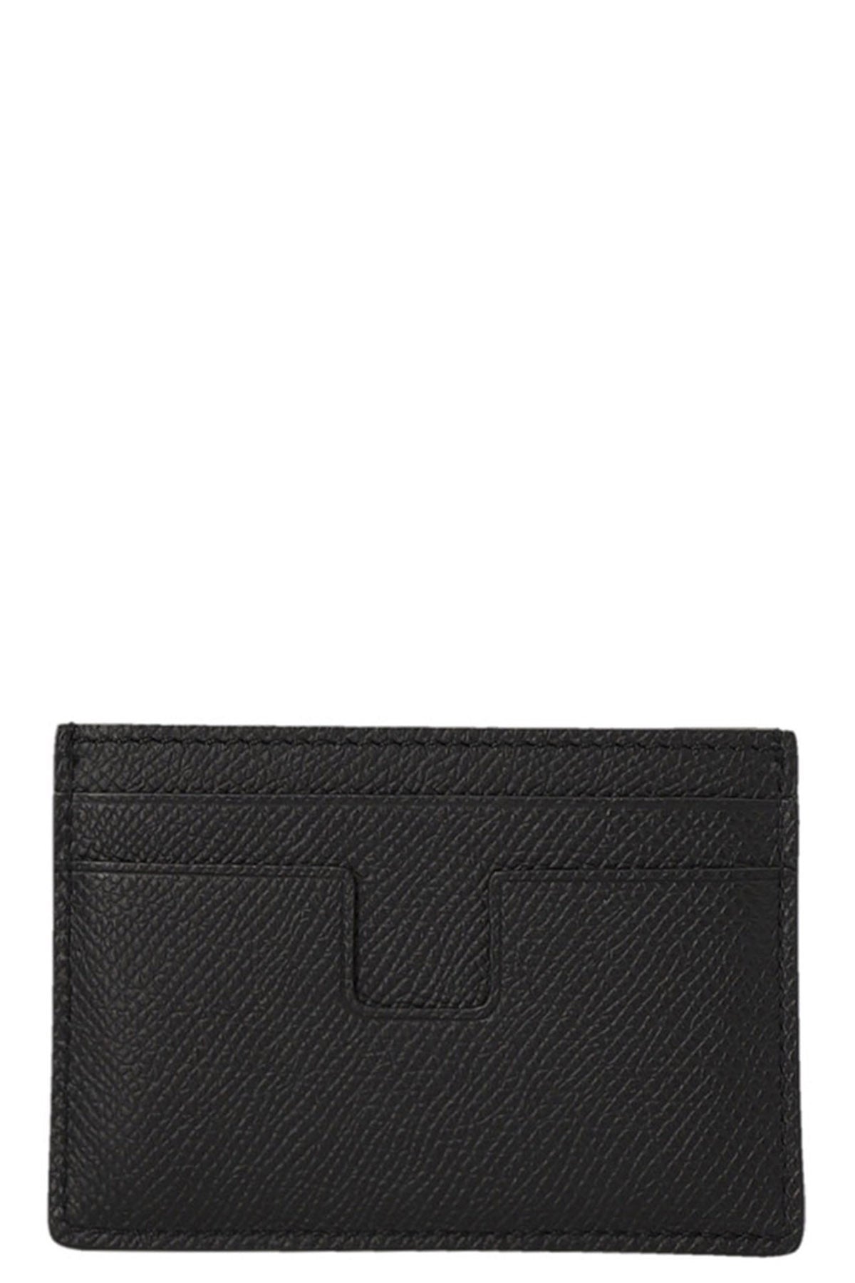 TOM FORD Logo card holder For Men 100% calf leather (bos taurus)