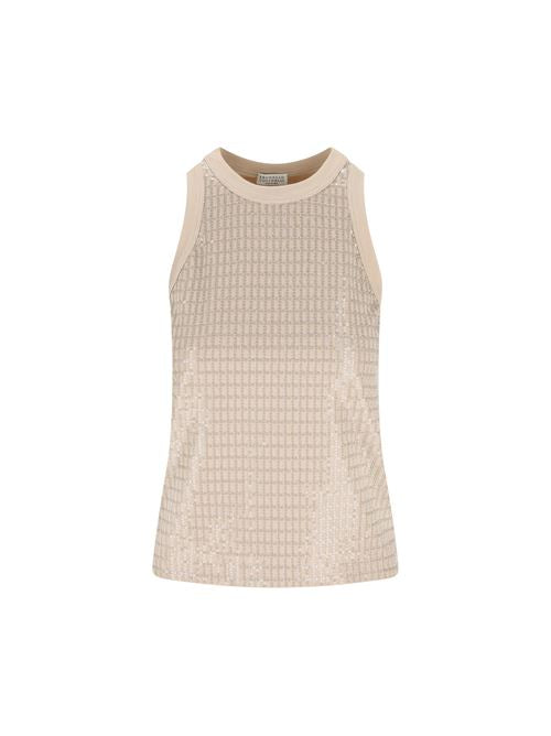 Top realizzato in cotone ed elastan