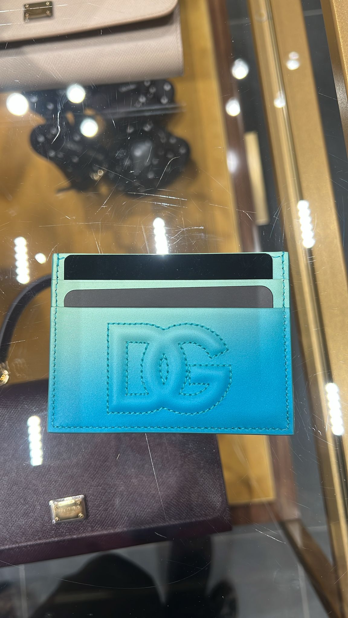 DG Logo Card Holder in Printed Dauphine Calfskin