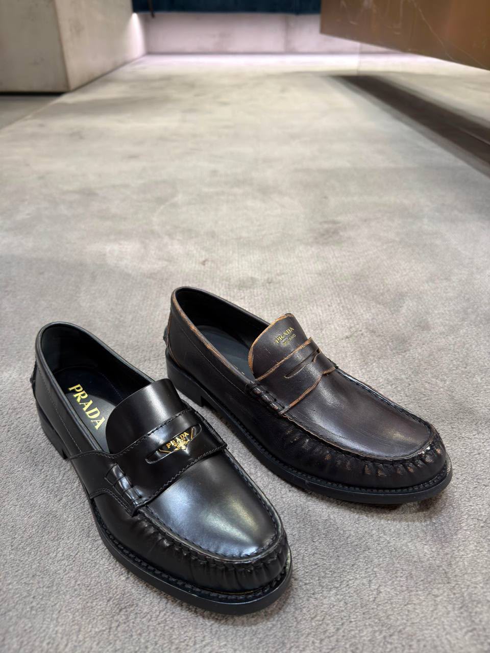 Brushed Leather Loafers