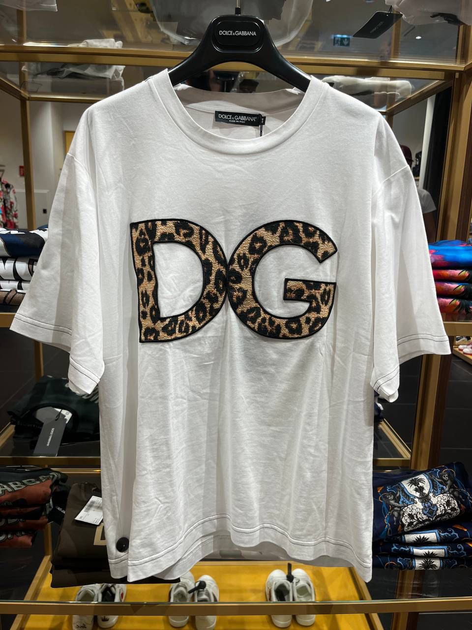 DG Logo T-shirt with Leopard Print Patch