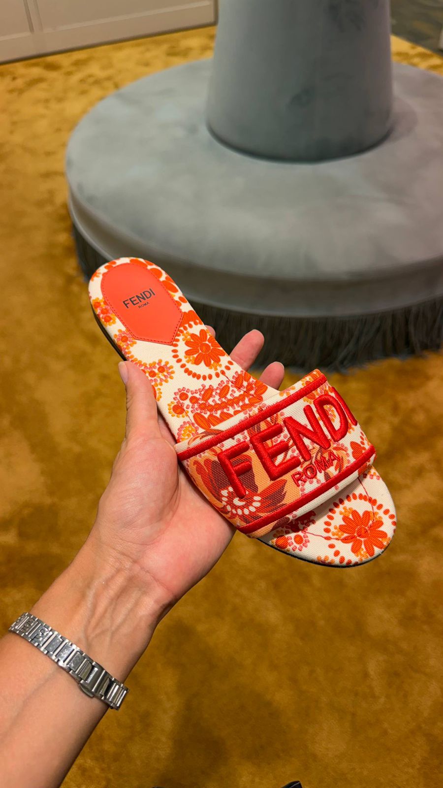 Roma Floral Slide Sandals