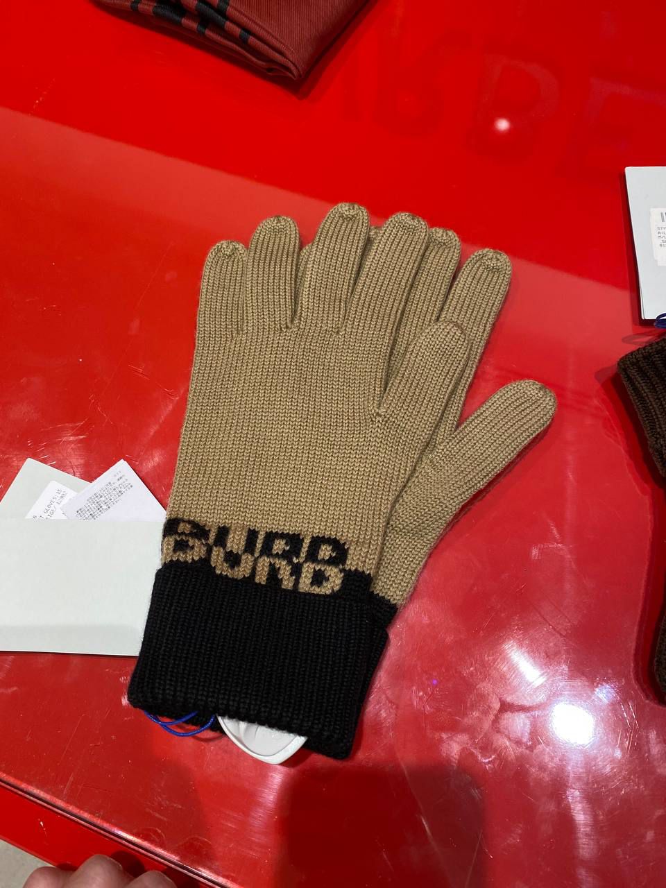 Knit Check Gloves