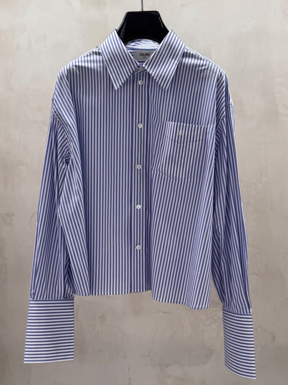 Oversized Striped Shirt in Cotton Poplin