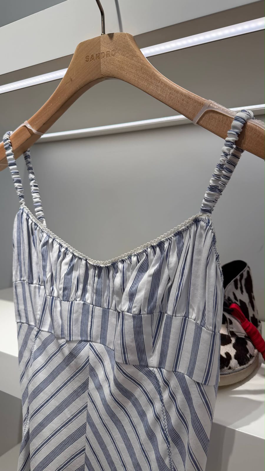 Striped Ruched Cami Dress