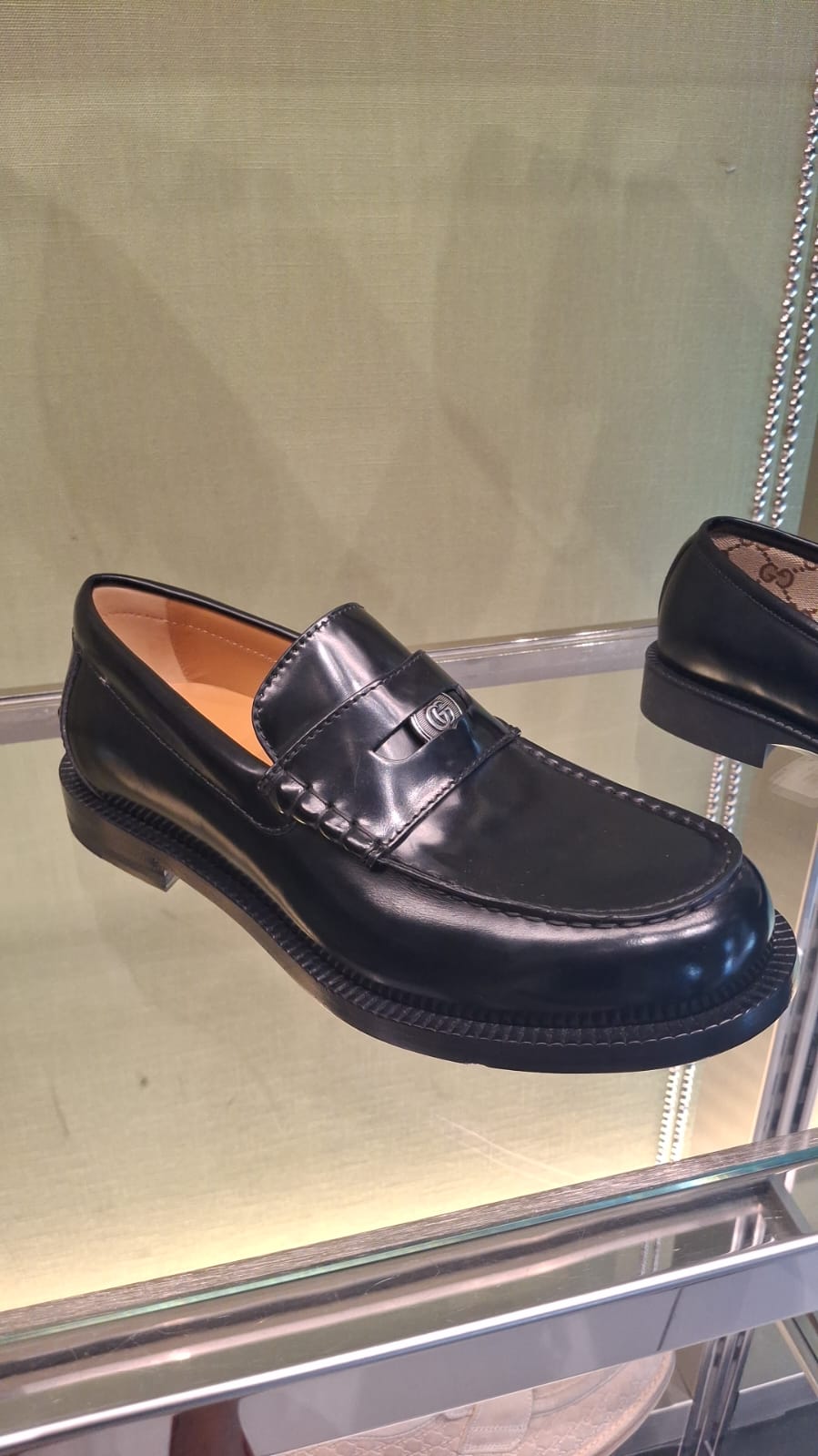 Leather Loafer with Interlocking G