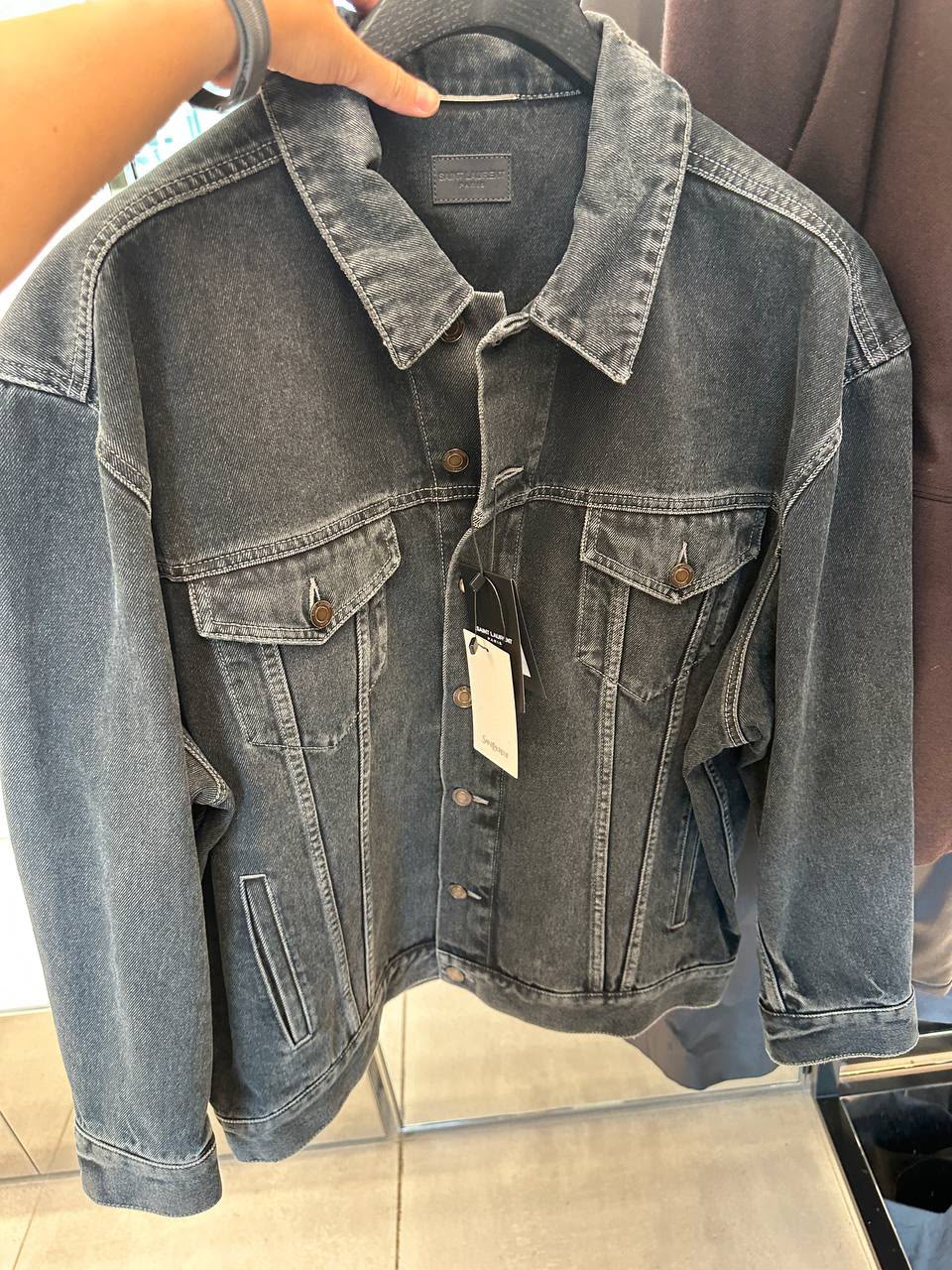 Oversized Denim Jacket in Vintage Black